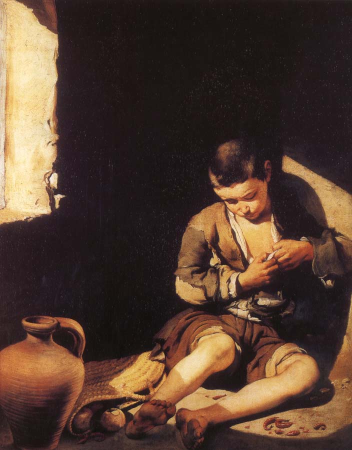 Bartolome Esteban Murillo Is pursuing a flea boy